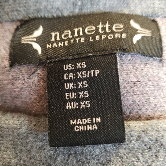 Nanette Lepore Gray Side Zip Sweater Pink Cuffs - Picture 5 of 8